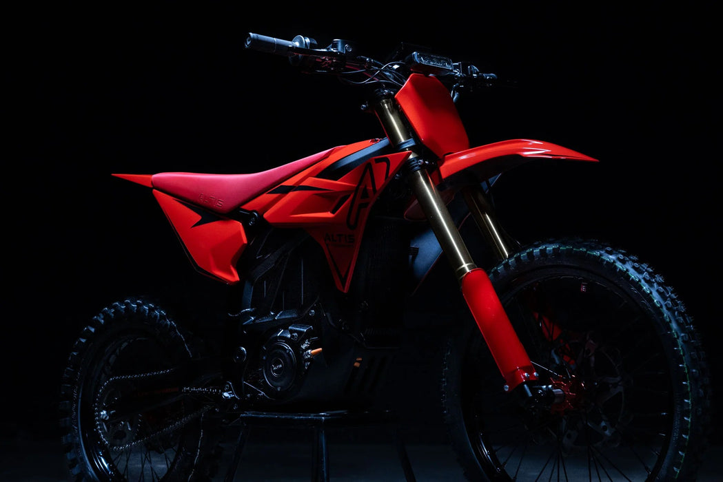 ALTIS Sigma electric off-road motorcycle — official front three-quarter view